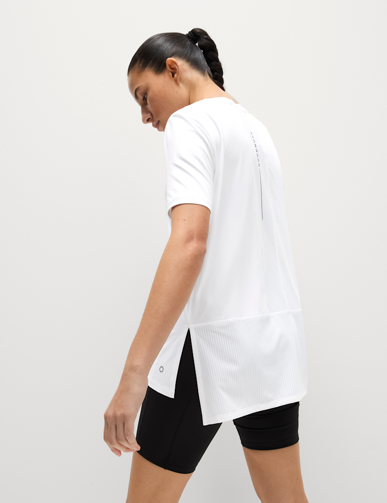 Scoop Neck Mesh Back T-Shirt