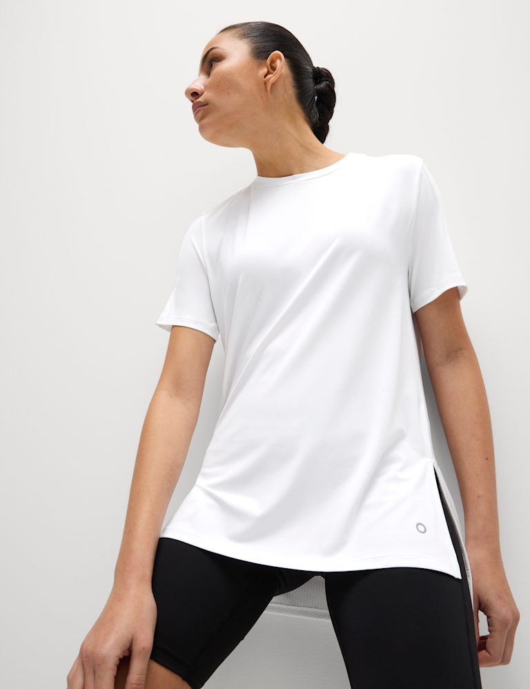 Scoop Neck Mesh Back T-Shirt