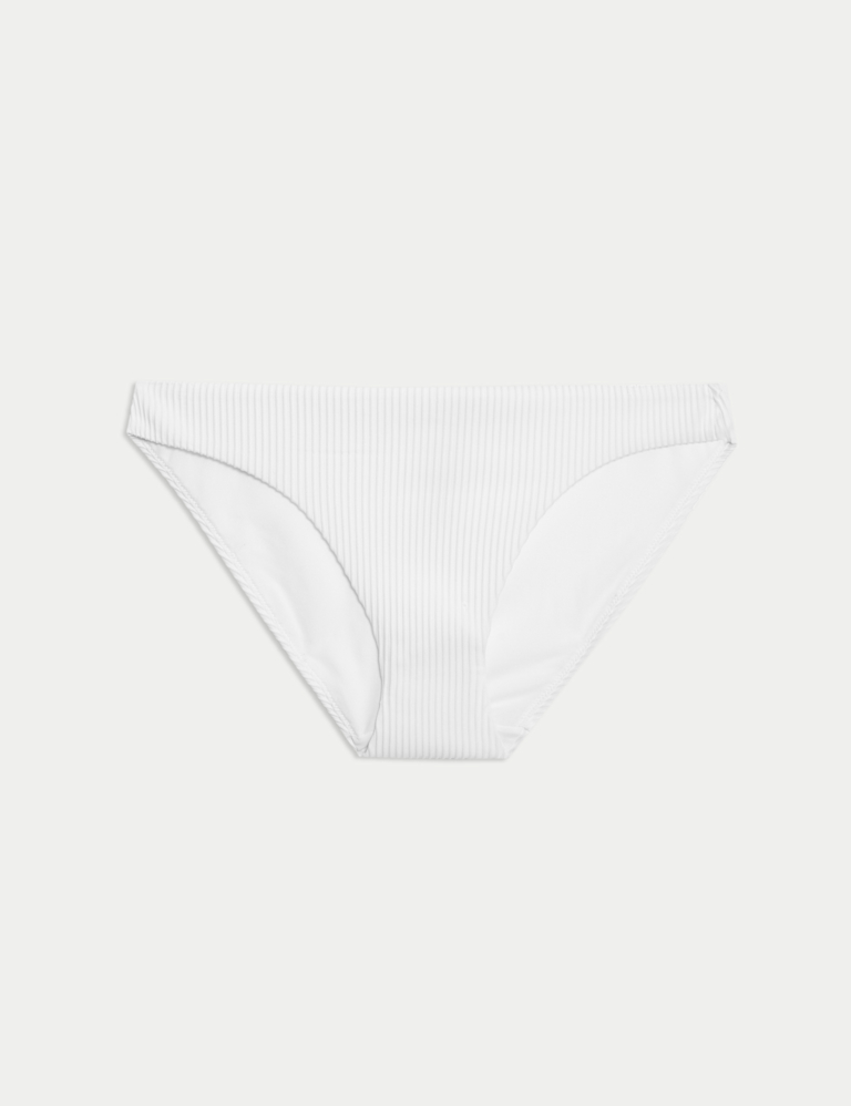Ribbed High Leg Bikini Bottoms