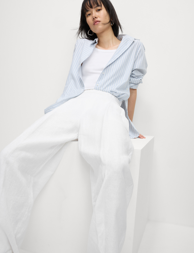 Pure Linen Carrot Leg Trousers Pure Linen Carrot Leg Trousers