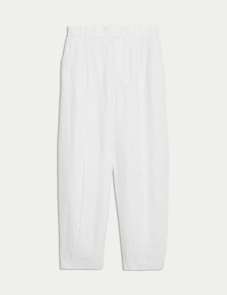 Pure Linen Carrot Leg Trousers