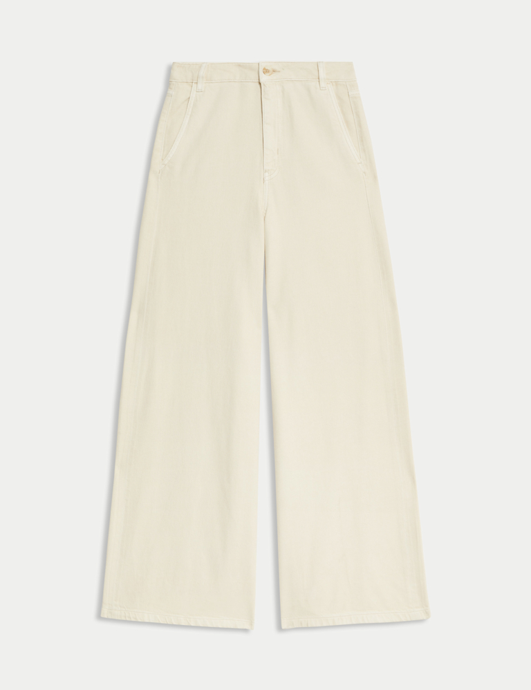 Cotton Rich Palazzo Trousers