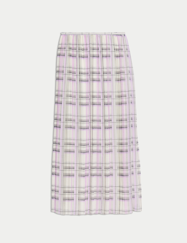 Checked Midaxi A-Line Skirt