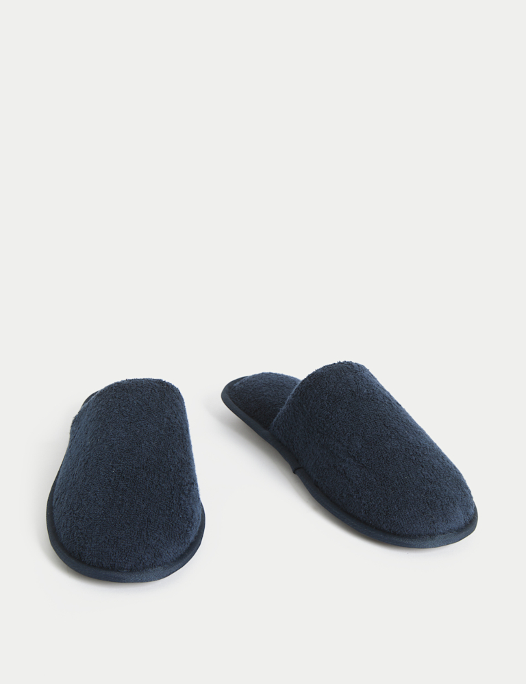 Towelling Mule Slippers with Freshfeet™