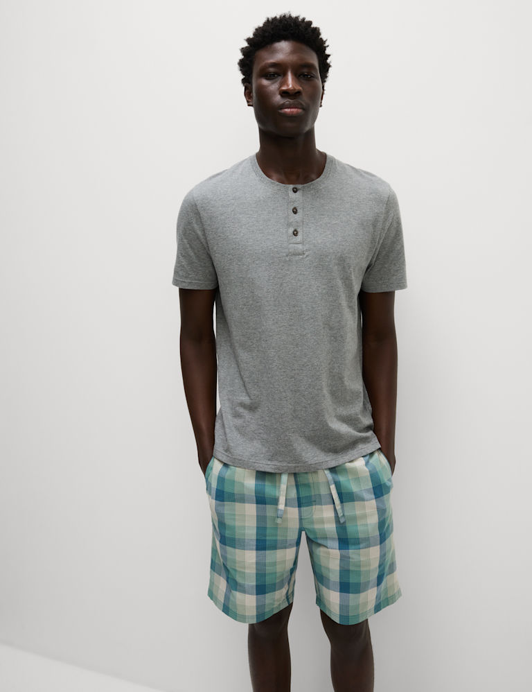 Pure Cotton Ombre Checked Pyjama Set