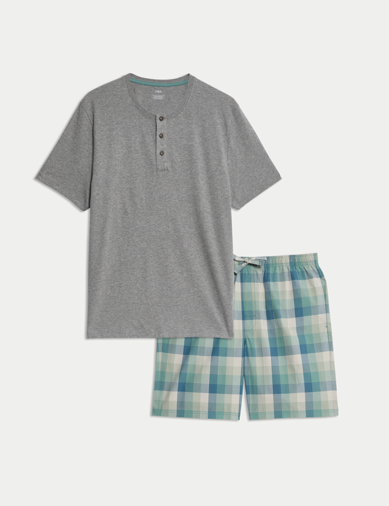 Pure Cotton Ombre Checked Pyjama Set