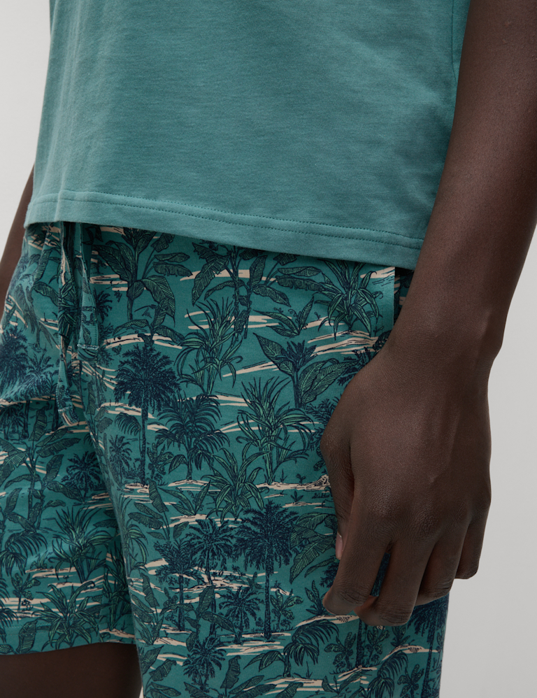 Pure Cotton Palm Print Pyjama Set