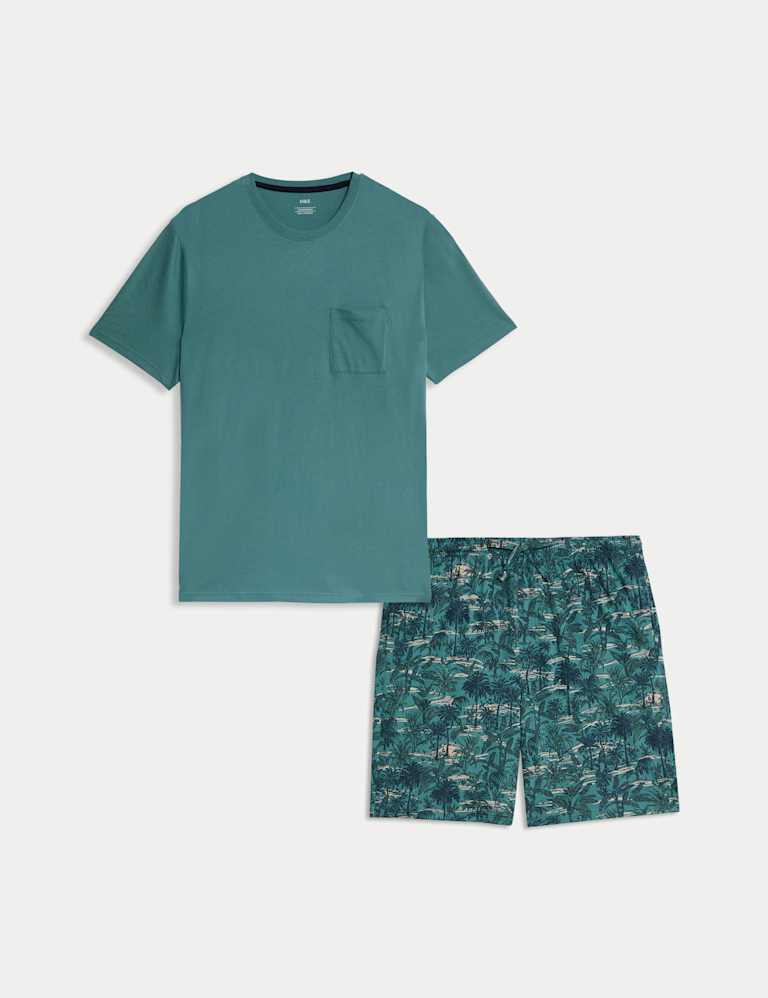 Pure Cotton Palm Print Pyjama Set