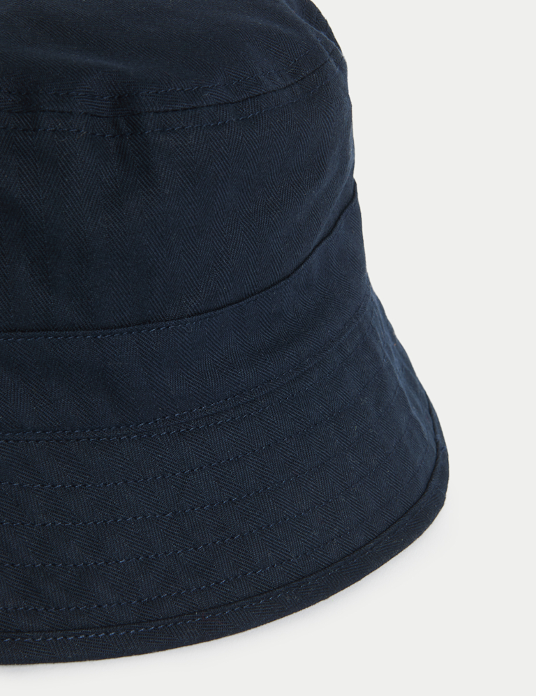 Pure Cotton Herringbone Bucket Hat