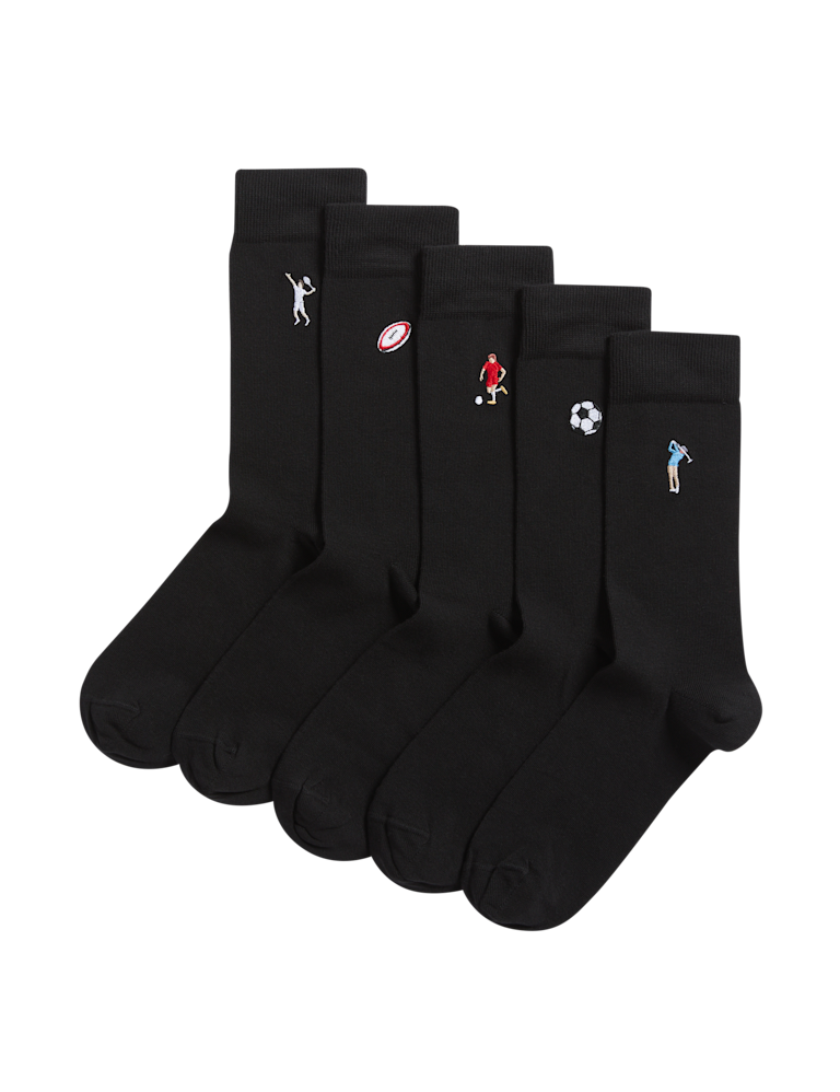 5pk Cool & Fresh™ Embroidered Socks