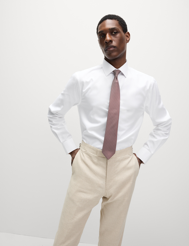 Slim Fit Easy Iron Shirt and Tie