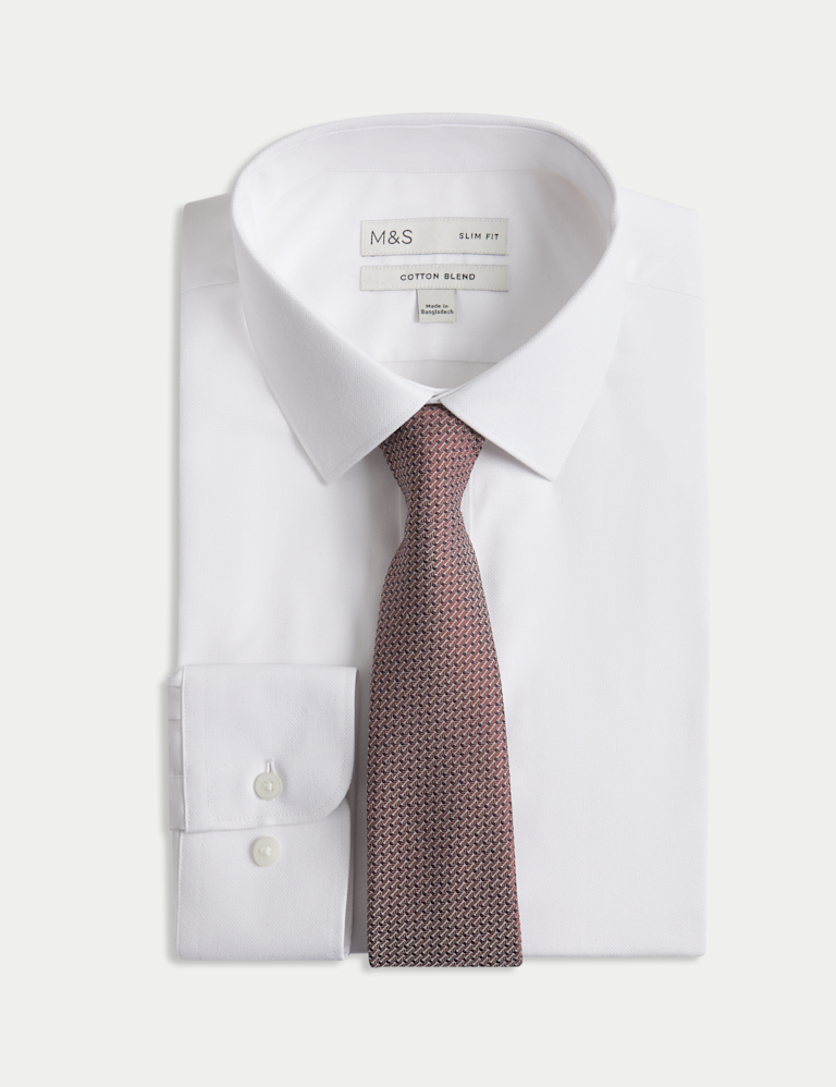 Slim Fit Easy Iron Shirt and Tie