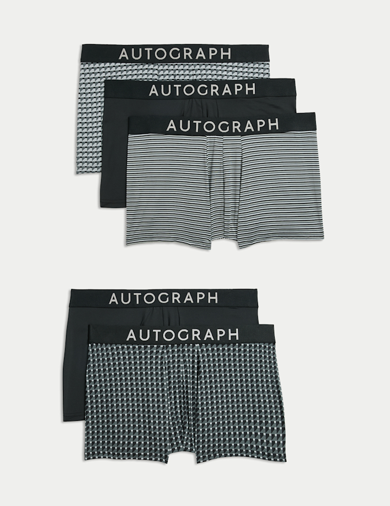 5pk Microskin Geometric Stretch Hipsters