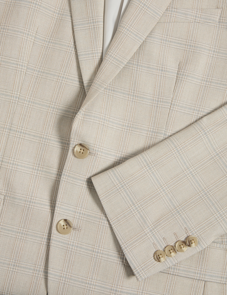 Slim Fit Check Suit Jacket