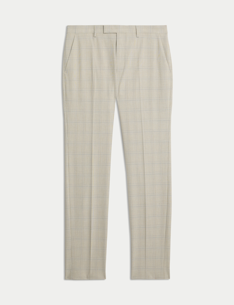 Slim Fit Check Suit Trousers