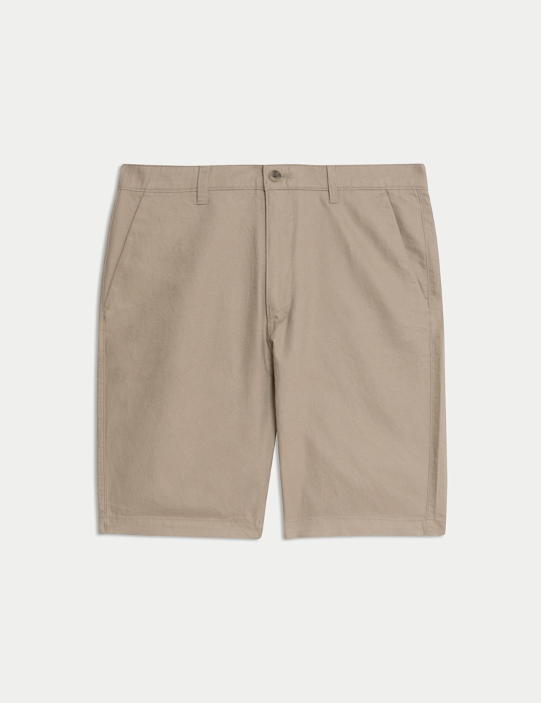 Regular Fit Linen Blend Chino Shorts