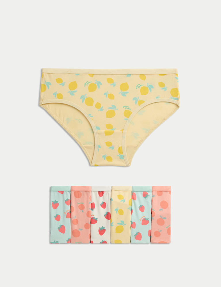 7pk Cotton Rich Fruit Print Knickers (2-12 Yrs)