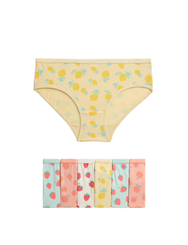 7pk Cotton Rich Fruit Print Knickers (2-12 Yrs)