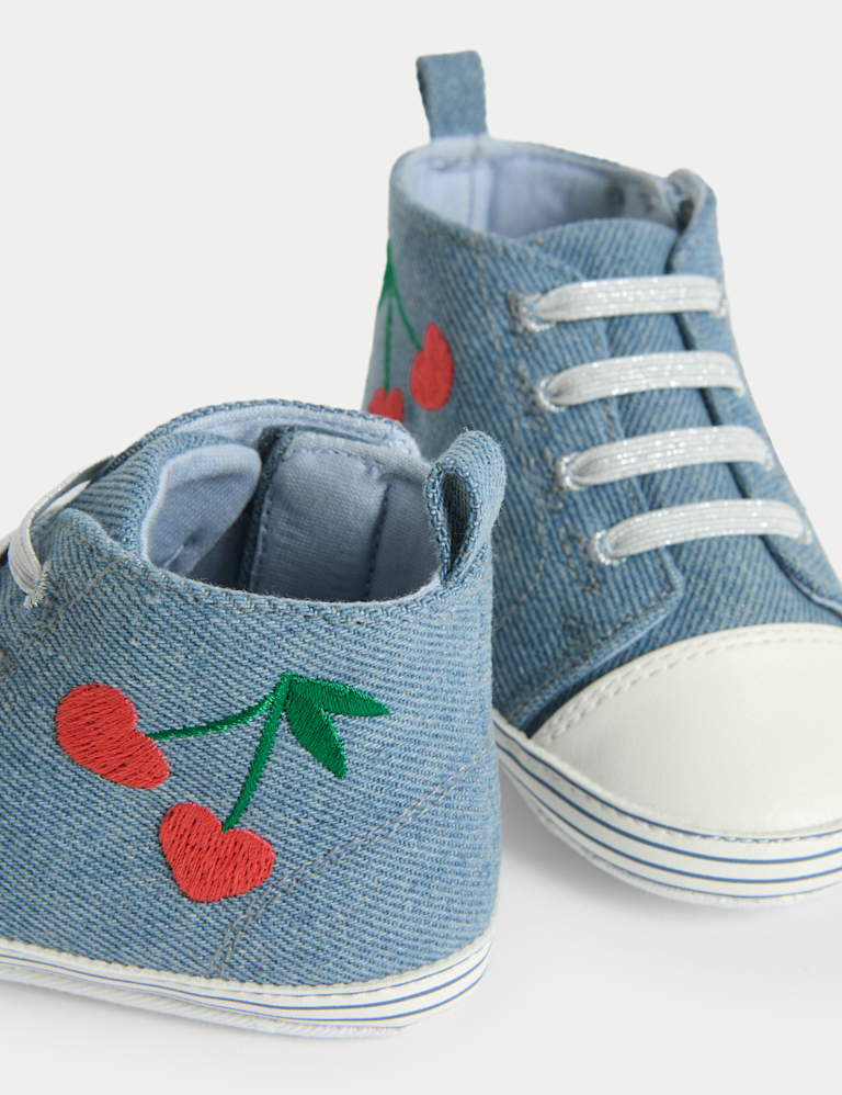 Baby Embroidered Canvas Pram Trainers (0-18 Months)