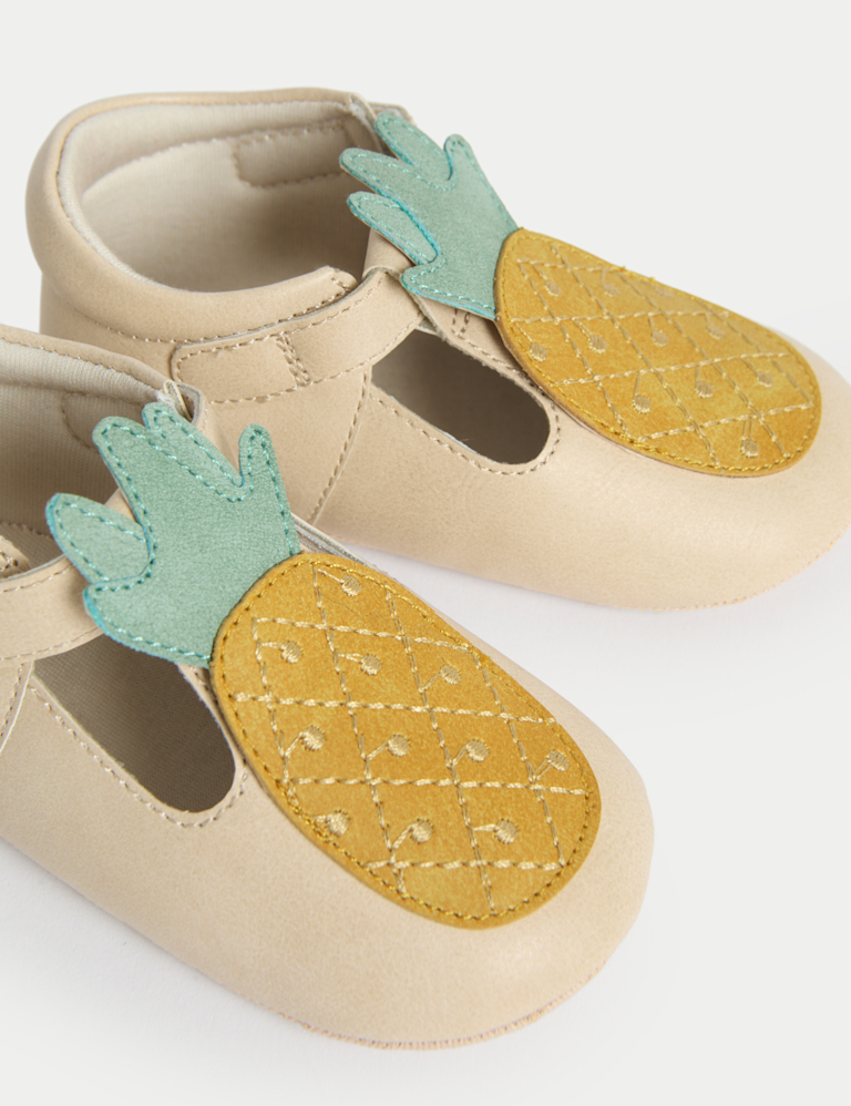 Baby Pineapple Riptape T Bar Shoes (0-18 Mths)