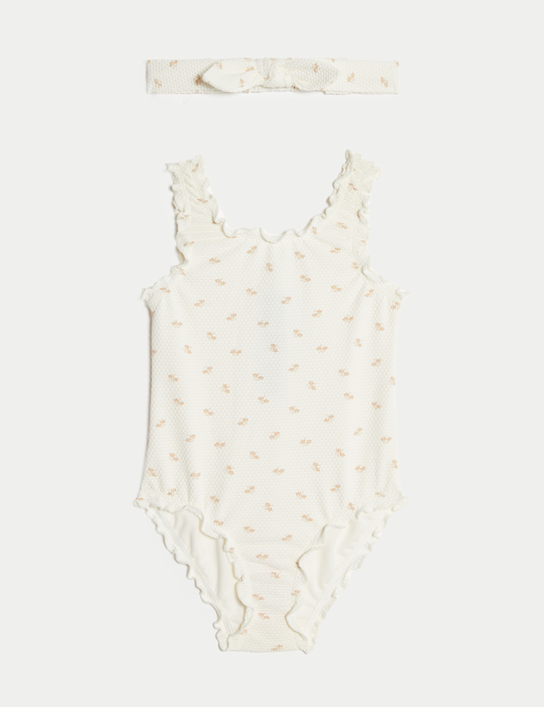 2pc Ditsy Floral Swimsuit & Headband (0-3 Yrs)