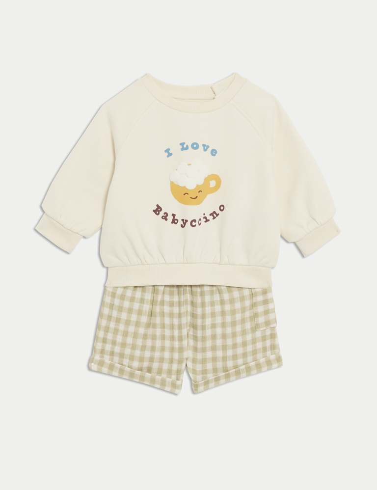 2pc Cotton Rich Babyccino Outfit (0-3 Yrs) 2pc Cotton Rich Babyccino Outfit (0-3 Yrs)