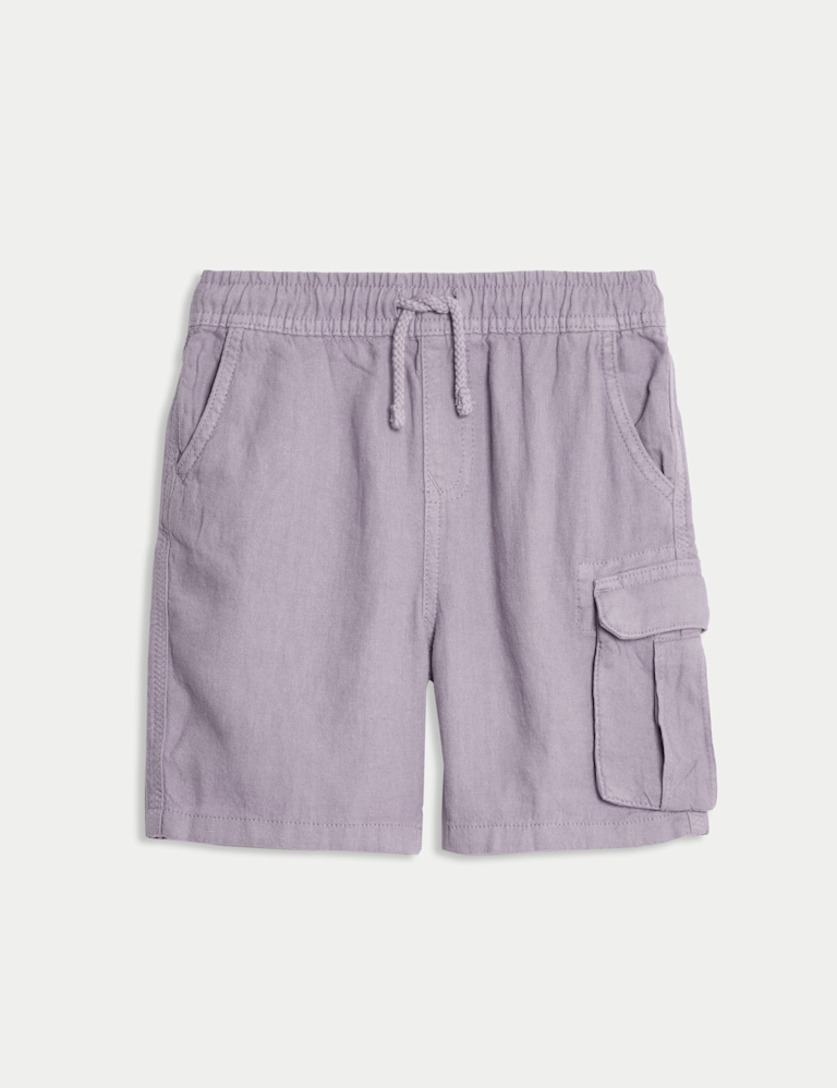 Linen Rich Elasticated Waist Shorts (2-8 Yrs)
