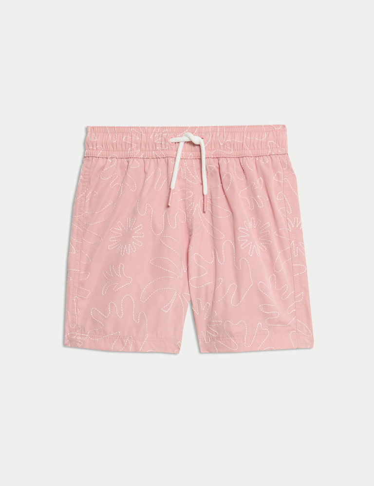 Embroidered Leaf Swim Shorts (2-8 Yrs)
