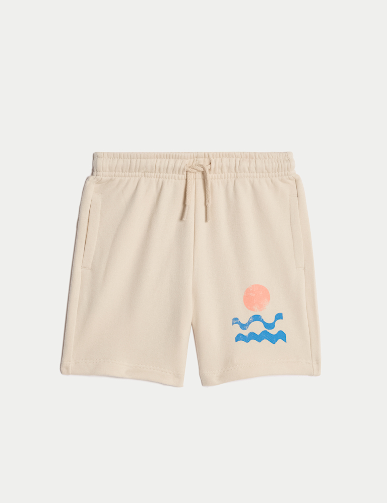 Cotton Rich Wave Graphic Shorts (2-8 Yrs)