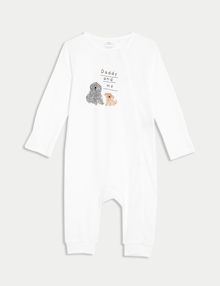 Pure Cotton ‘Daddy And Me’ Footless Sleepsuit (0-12 Mths)