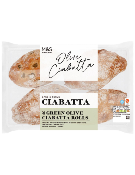 Green Olive Ciabatta Rolls