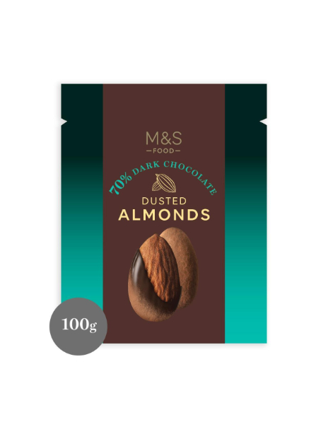 70% Dark Chocolate Cocoa Dusted Almonds