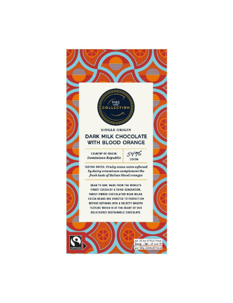 Collection 54% Dark Milk Dominican Republic Chocolate with Blood Orange