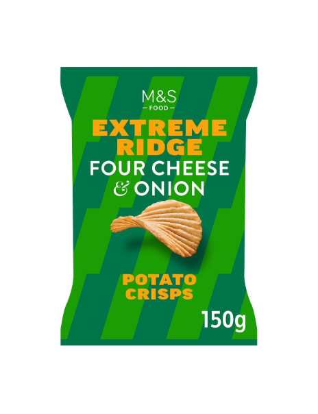Four Cheese & Onion Extreme Ridge Cut Crisps