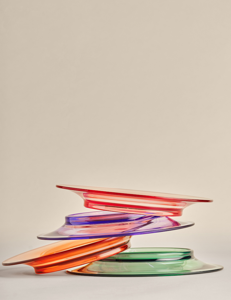 Set of 4 Rounded Picnic Dinner Plates