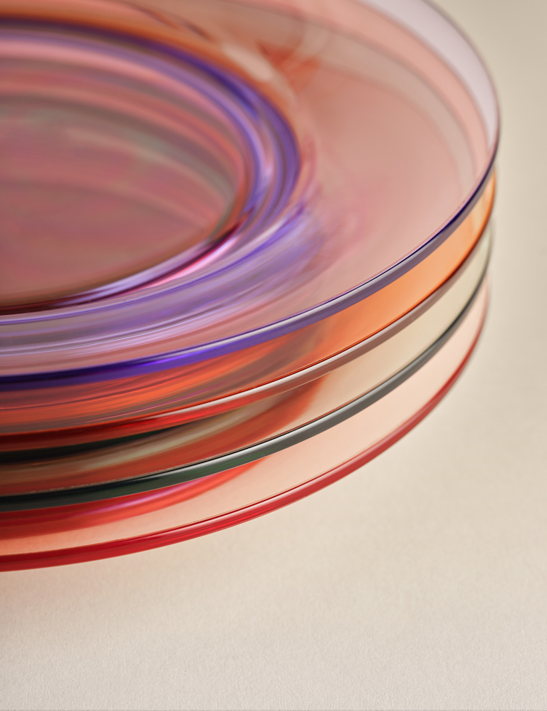 Set of 4 Rounded Picnic Dinner Plates