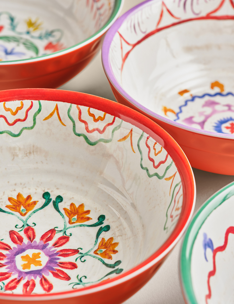 Set of 4 Boho Picnic Cereal Bowls