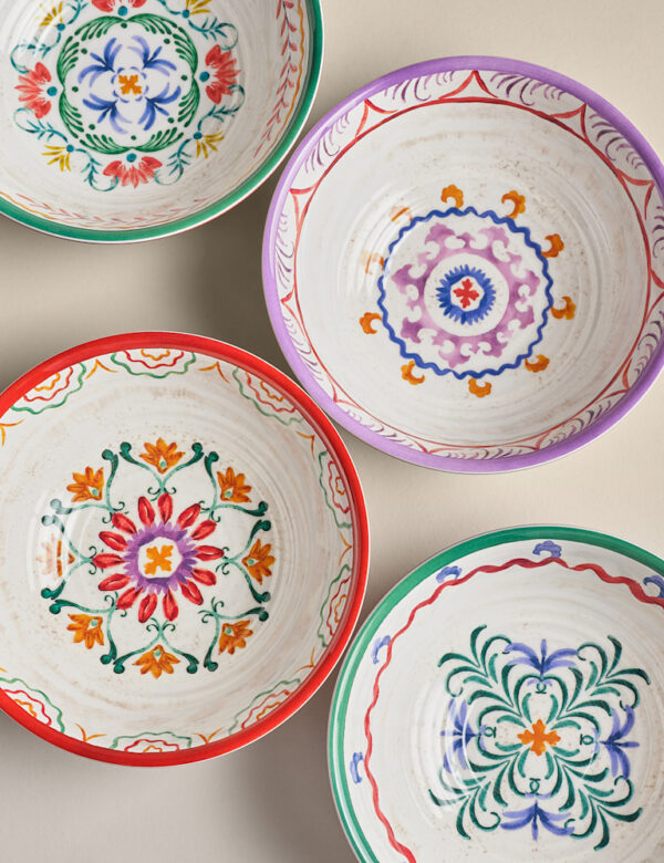 Set of 4 Boho Picnic Cereal Bowls