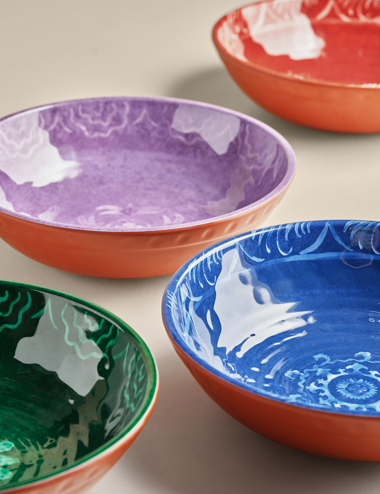 Set of 4 Boho Picnic Pasta Bowls