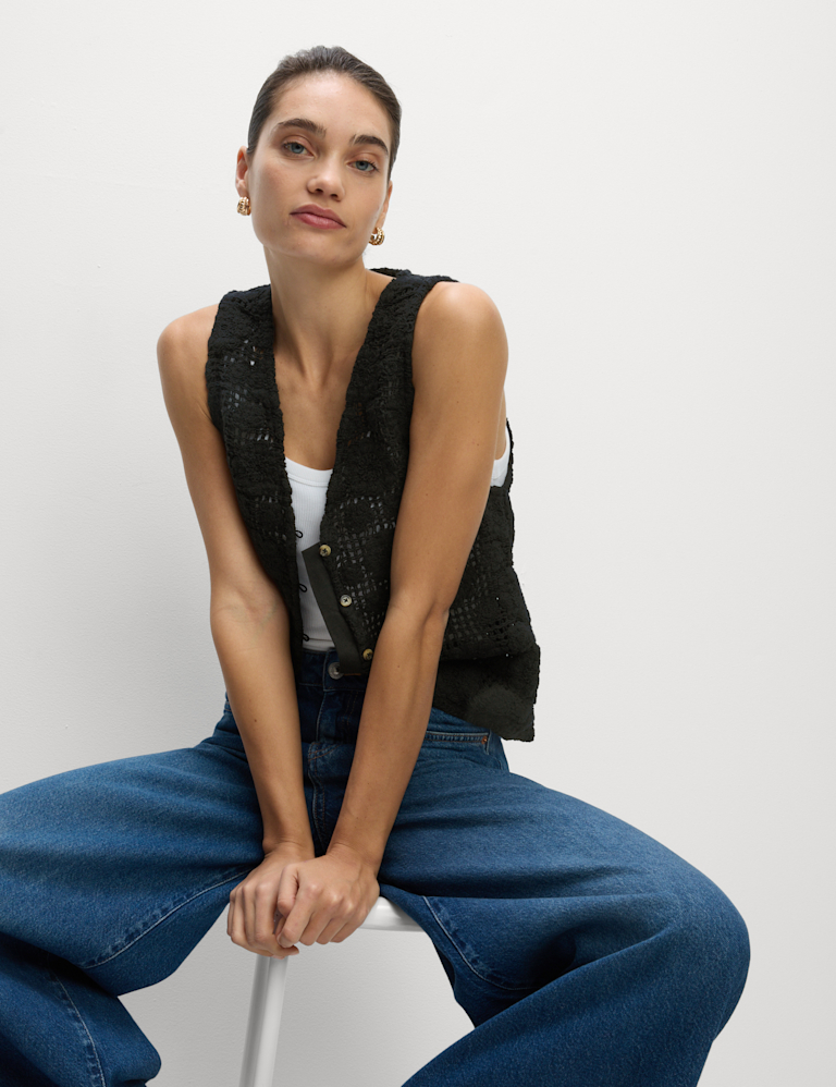 Pure Cotton Textured Vest