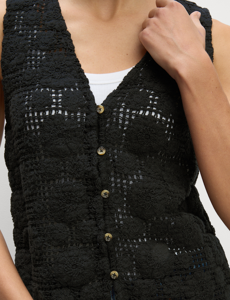 Pure Cotton Textured Vest