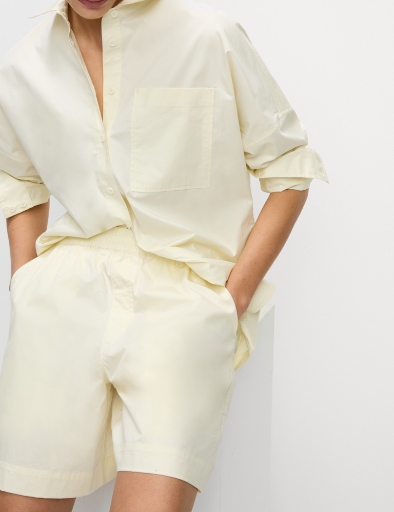 Pure Cotton Collared Button Through Oversized Shirt
