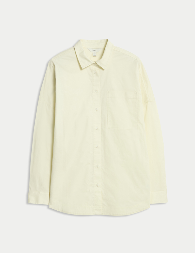 Pure Cotton Collared Button Through Oversized Shirt
