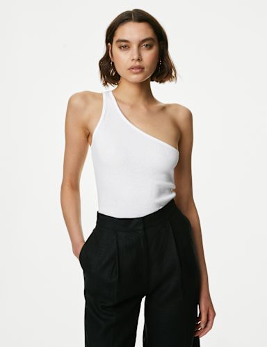 Cotton Rich Asymmetric Vest