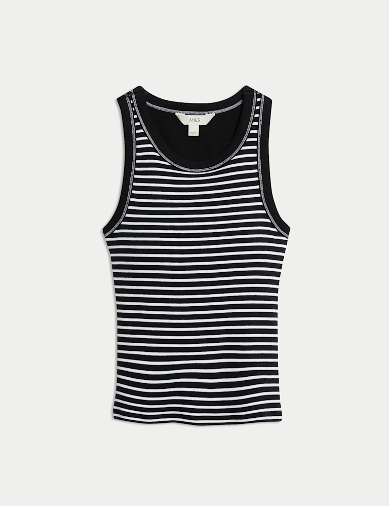 Cotton Rich Striped Secret Support Vest
