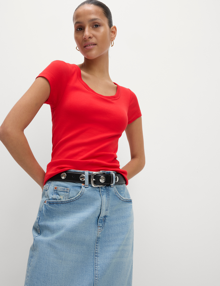 Cotton Rich Textured Slim Fit Bra Top