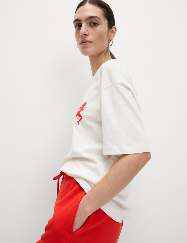 Pure Cotton Textured Regular Fit T-Shirt