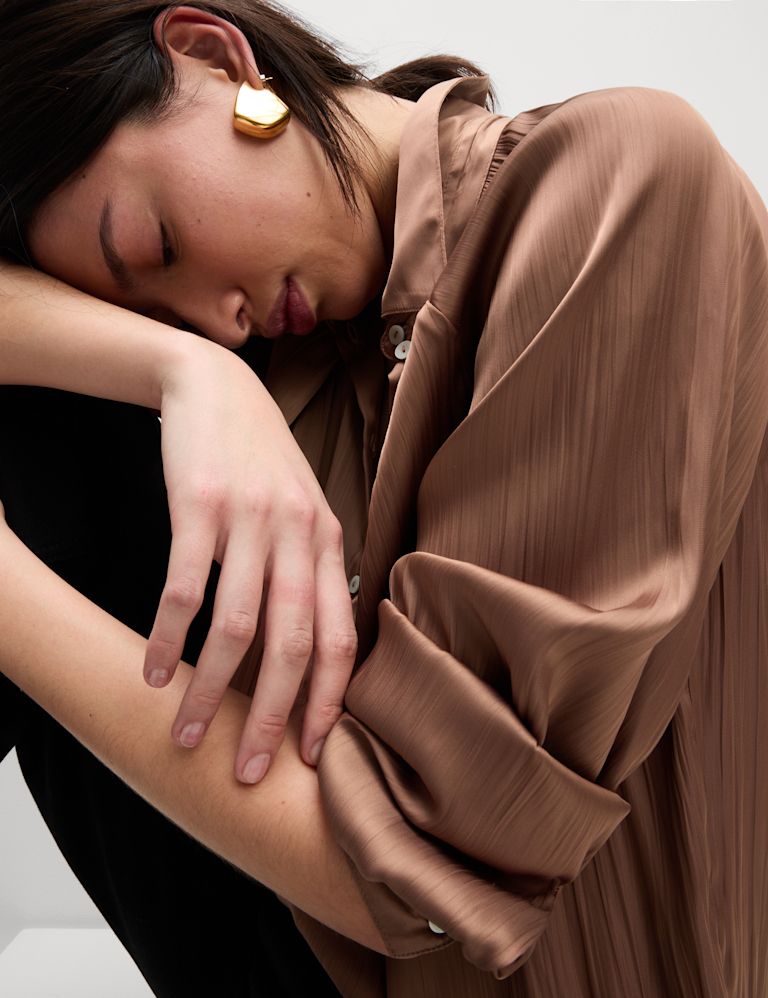 Pleated Collared Shirt