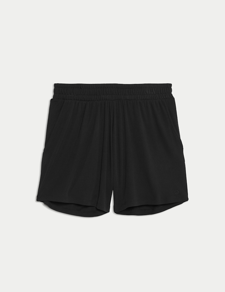 Modal Rich Ribbed Relaxed High Waisted Yoga Shorts