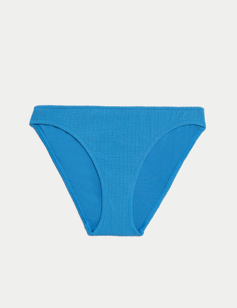 Textured High Leg Bikini Bottoms
